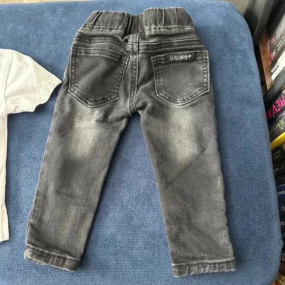 Little Bipsy Outfit Bundle Baby Boy 6-12m/12-18m Summer Graphic Tee Black Jeans - Picture 8 of 9